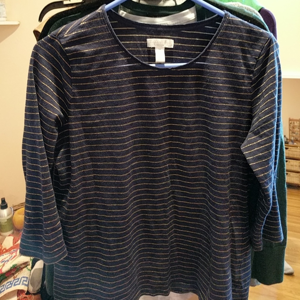 Golden stripes cotton top